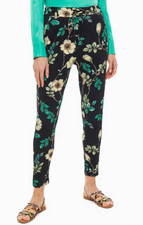 Брюки с цветочным принтом и карманами Only