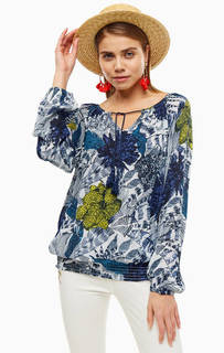 Блуза из вискозы свободного кроя Desigual
