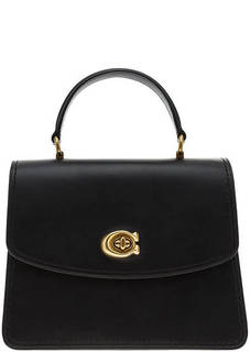 Маленькая кожаная сумка с откидным клапаном Coach