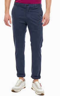 Брюки из хлопка темно-синего цвета Strellson