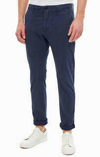 Брюки из хлопка темно-синего цвета Strellson