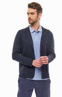Синий кардиган из хлопка с карманами Strellson