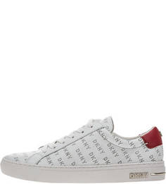 Кожаные кеды с фигурной перфорацией Dkny