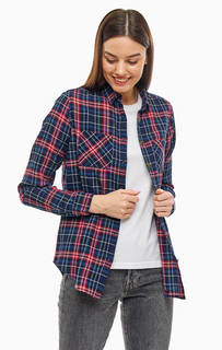 Синяя хлопковая рубашка в клетку Superdry