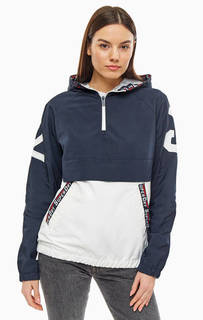 Двухцветная ветровка-анорак с декоративными нашивками Superdry