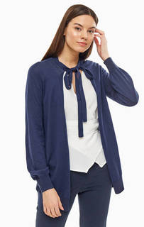 Удлиненный кардиган темно-синего цвета Stefanel