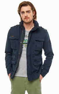 Легкая куртка синего цвета из плотного хлопка Superdry
