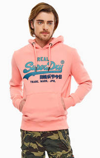 Хлопковая толстовка с капюшоном и карманом-кенгуру Superdry