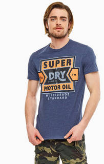 Синяя футболка с ярким принтом Superdry