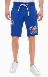 Синие хлопковые шорты с карманами Superdry