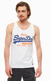 Хлопковая белая майка с принтом Superdry