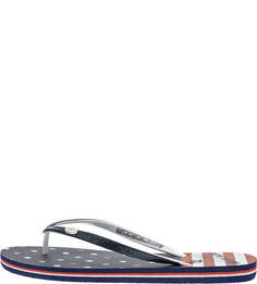 Резиновые пляжные сланцы в полоску и горошек Pepe Jeans