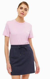 Однотонная футболка из плотного хлопка розового цвета Selected