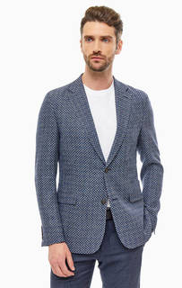 Синий шерстяной пиджак с карманами Strellson