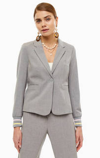 Серый пиджак на пуговице с карманами Only