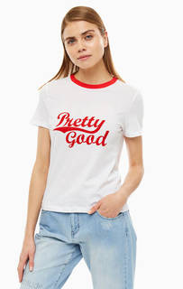 Белая хлопковая футболка с короткими рукавами Only