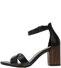 Черные кожаные босоножки на устойчивом каблуке Carol Vagabond