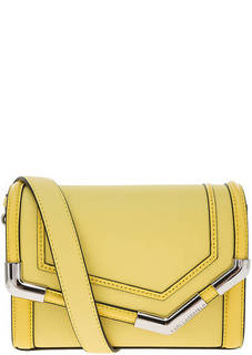 Желтая кожаная сумка с откидным клапаном Karl Lagerfeld