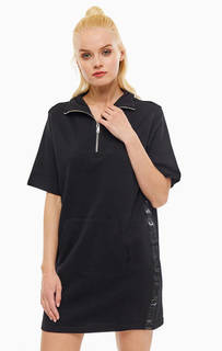 Черное платье с высоким воротом Dkny