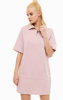 Розовое платье с высоким воротом Dkny