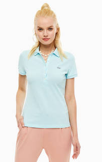 Футболка поло из хлопка мятного цвета Lacoste