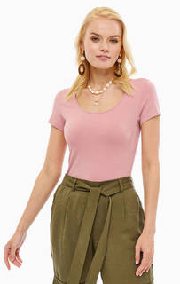 Однотонная хлопковая футболка с короткими рукавами Vero Moda