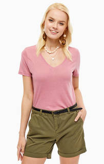 Розовая футболка с высоким содержанием льна Vero Moda