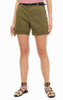 Короткие хлопковые шорты цвета хаки Vero Moda