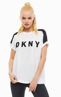 Футболка свободного кроя с отворотами на рукавах Dkny
