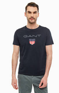Футболка из хлопка с логотипом бренда Gant