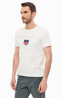 Футболка из хлопка с логотипом бренда Gant