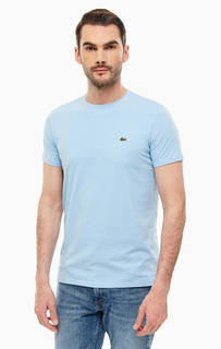 Базовая футболка из хлопка голубого цвета Lacoste