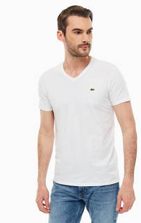 Базовая футболка из хлопка белого цвета Lacoste