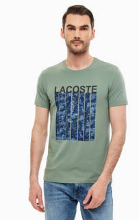 Футболка из хлопка с тропическим принтом Lacoste