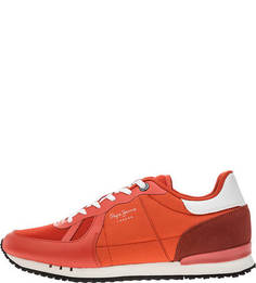 Летние красные кроссовки на шнуровке Pepe Jeans