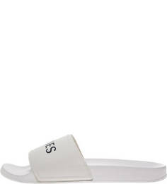 Белые шлепанцы с логотипом бренда Jack & Jones