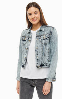 Короткая джинсовая куртка выбеленного синего цвета Superdry