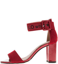 Красные босоножки на каблуке S.Oliver