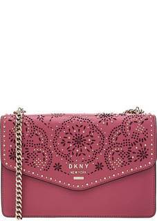 Кожаная сумка с фигурной перфорацией Dkny