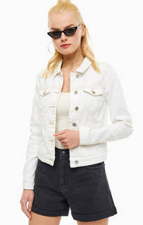 Белая джинсовая куртка с карманами Only