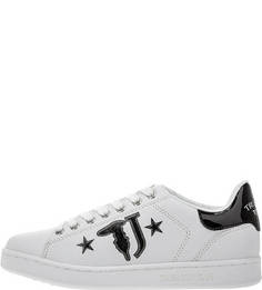 Белые кеды с блестящей отделкой Trussardi Jeans