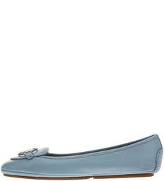 Синие кожаные балетки с металлическим декором Michael Michael Kors