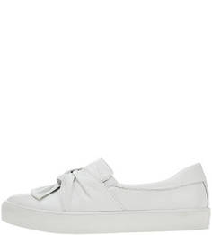 Белые кожаные слипоны со съемными стельками Caprice