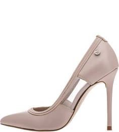 Бежевые туфли с прозрачными вставками Trussardi Jeans