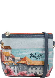 Кожаная сумка на молнии через плечо Curanni