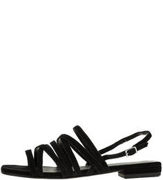 Черные замшевые сандалии с квадратным носом Becky Vagabond