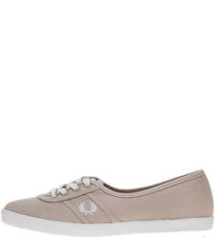 Серые текстильные кеды с логотипом бренда Fred Perry