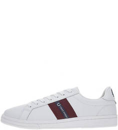 Белые кожаные кеды с контрастными вставками Fred Perry