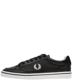 Черные кожаные кеды Fred Perry