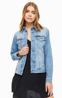 Джинсовая куртка с рваными деталями Calvin Klein Jeans